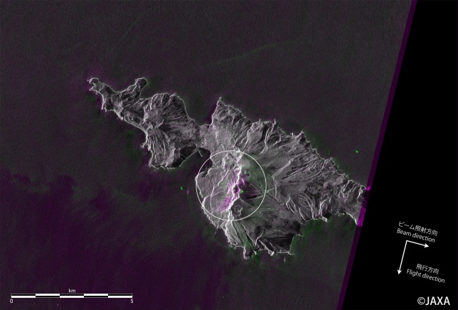 「だいち2号」が捉えた噴火後の口永良部島