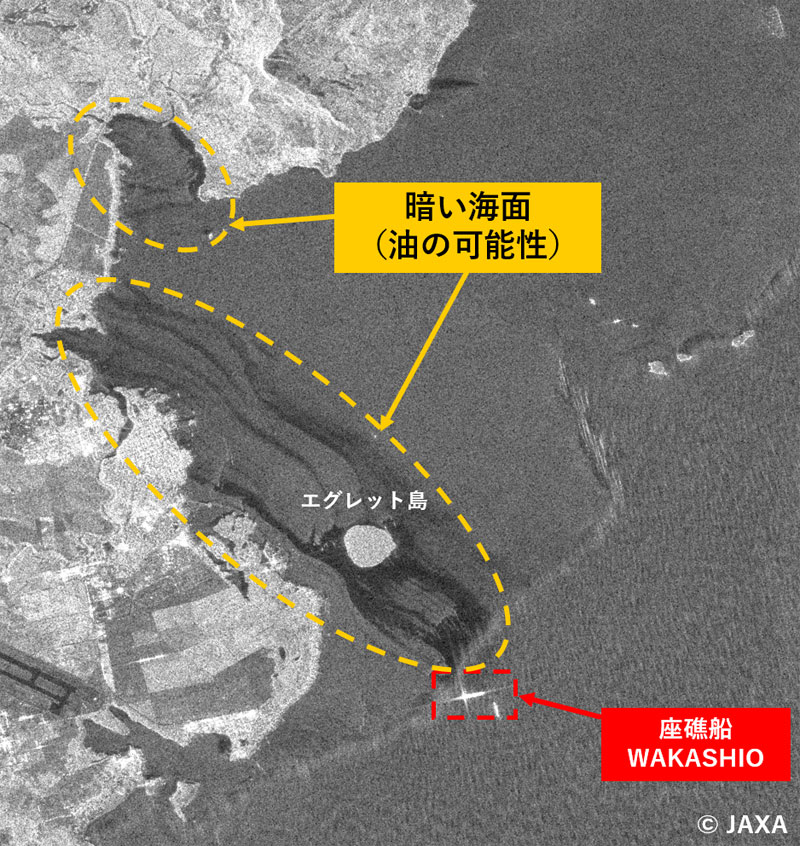 
モーリシャス沿岸における油流出事故を受けた「だいち2号」の観測協力											