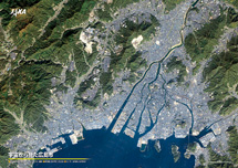 だいちから見た日本の都市 広島市周辺：衛星画像（ポスター仕上げ）
