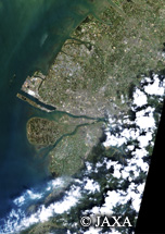だいちから見た日本の都市 八代市：衛星画像
