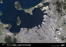 だいちから見た日本の都市 博多周辺：衛星画像（ポスター仕上げ）