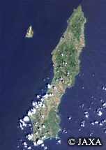 だいちから見た日本の都市 種子島：衛星画像