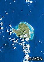 だいちから見た日本の都市 与論島：衛星画像