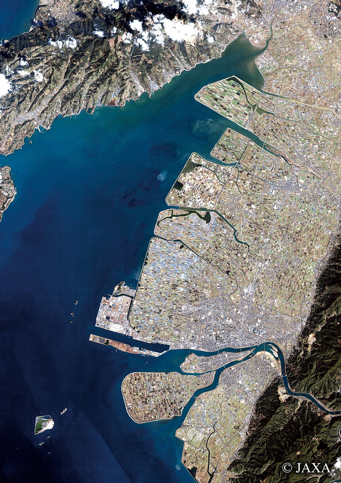 だいちから見た日本の都市 八代市:衛星画像