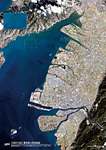 だいちから見た日本の都市 八代市：衛星画像（ポスター仕上げ）