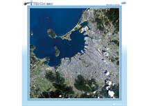 だいちから見た日本の都市 福岡市：衛星画像（ポスター仕上げ）