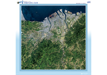 だいちから見た日本の都市 大分市：衛星画像（ポスター仕上げ）