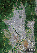 だいちから見た日本の都市 京都：衛星画像