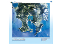 だいちから見た日本の都市 鹿児島：衛星画像（ポスター仕上げ）