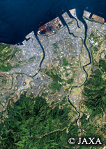 だいちから見た日本の都市 大分市周辺：衛星画像