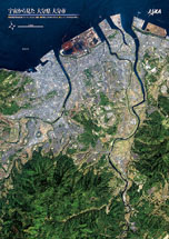だいちから見た日本の都市 大分市周辺：衛星画像（ポスター仕上げ）