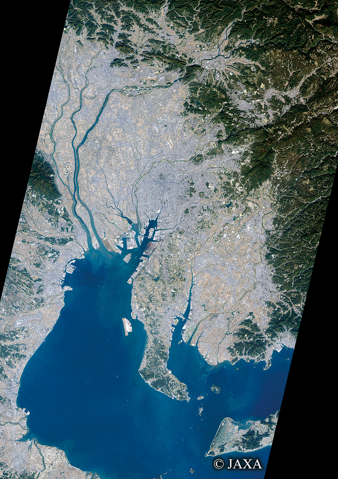 だいちから見た日本の都市 伊勢湾周辺:衛星画像