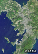 だいちから見た日本の都市 長崎市周辺：衛星画像