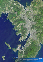 だいちから見た日本の都市 長崎市周辺：衛星画像（ポスター仕上げ）