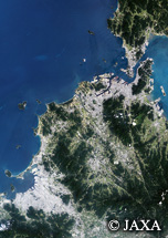 だいちから見た日本の都市 福岡県：衛星画像