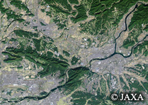 だいちから見た日本の都市 関市周辺：衛星画像