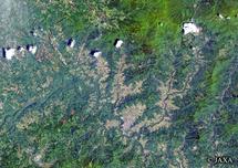 だいちから見た日本の都市 高千穂町周辺：衛星画像