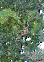 だいちから見た日本の都市 由布市周辺：衛星画像
