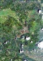 だいちから見た日本の都市 由布市周辺：衛星画像（ポスター仕上げ）
