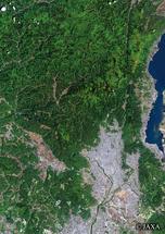 だいちから見た日本の都市 京都市周辺：衛星画像