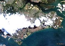 だいちから見た世界の都市 シンガポール：衛星画像