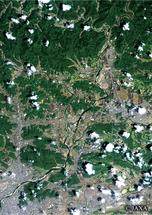 だいちから見た日本の都市 関市周辺：衛星画像