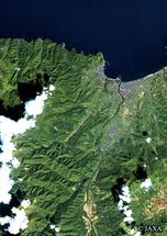 だいちから見た日本の都市 余市町周辺：衛星画像