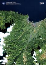 だいちから見た日本の都市 余市町周辺：衛星画像（ポスター仕上げ）