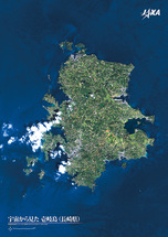 だいちから見た日本の都市 壱岐島：衛星画像（ポスター仕上げ）