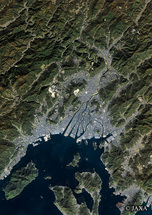 だいちから見た日本の都市 広島市周辺：衛星画像
