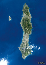 だいちから見た日本の都市 種子島：衛星画像