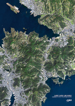 だいちから見た日本の都市 長崎市・諫早市周辺：衛星画像（ポスター仕上げ）
