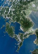 だいちから見た日本の都市 長崎県：衛星画像