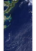 だいちから見た日本の都市 沖縄本島：衛星画像（ポスター仕上げ）