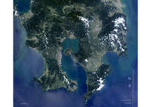 だいちから見た日本の都市 桜島：衛星画像（ポスター仕上げ）