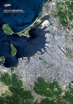 だいちから見た日本の都市 福岡市周辺：衛星画像（ポスター仕上げ）