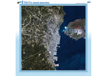 だいちから見た日本の都市 鹿児島市：衛星画像（ポスター仕上げ）