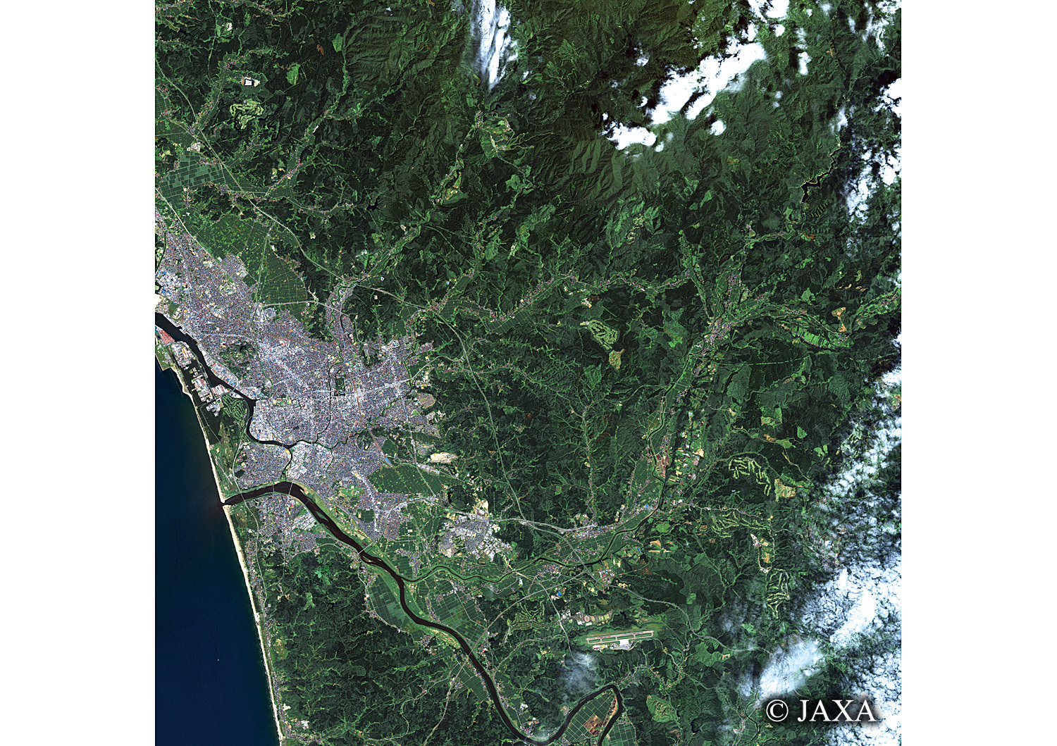 だいちから見た日本の都市 秋田市:衛星画像