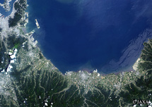 だいちから見た日本の都市 周防灘：衛星画像