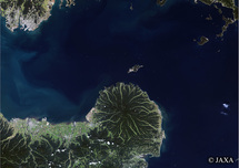 だいちから見た日本の都市 国東半島：衛星画像